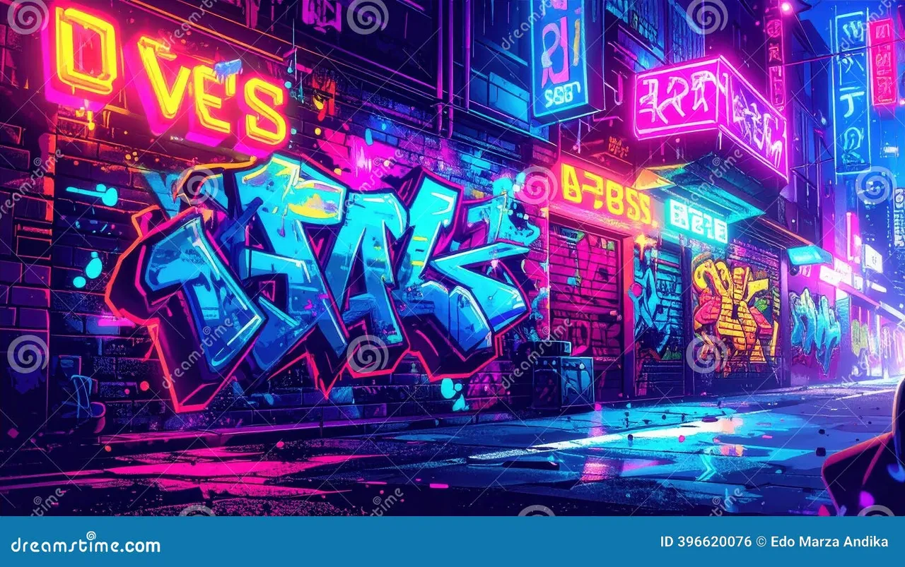咪咕体育直播 - 涂鸦街头赛博不夜城全景